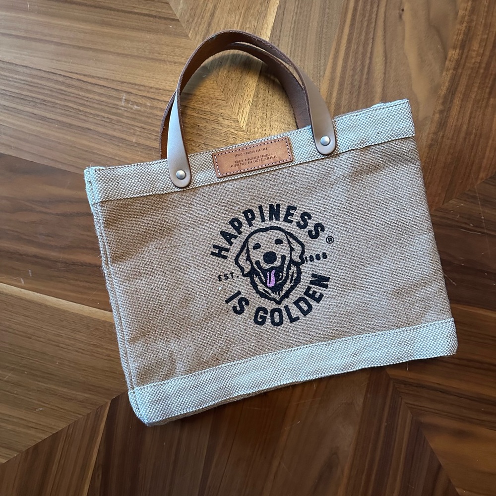 Apolis Market Tote HAPPINESS IS GOLDEN retreiver MINI MARKET TOTE - Picture 3 of 4